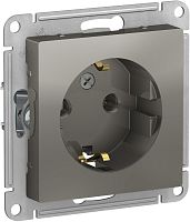 Розетка с заземлением без рамки Systeme Electric AtlasDesign 1-м. сталь картинка